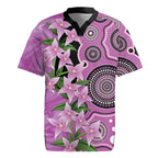 Australia Boronia Rugby Jersey Aussie Native Flowers Indigenous Art - Aussie Hoodie