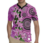Australia Boronia Rugby Jersey Aussie Native Flowers Indigenous Art - Aussie Hoodie