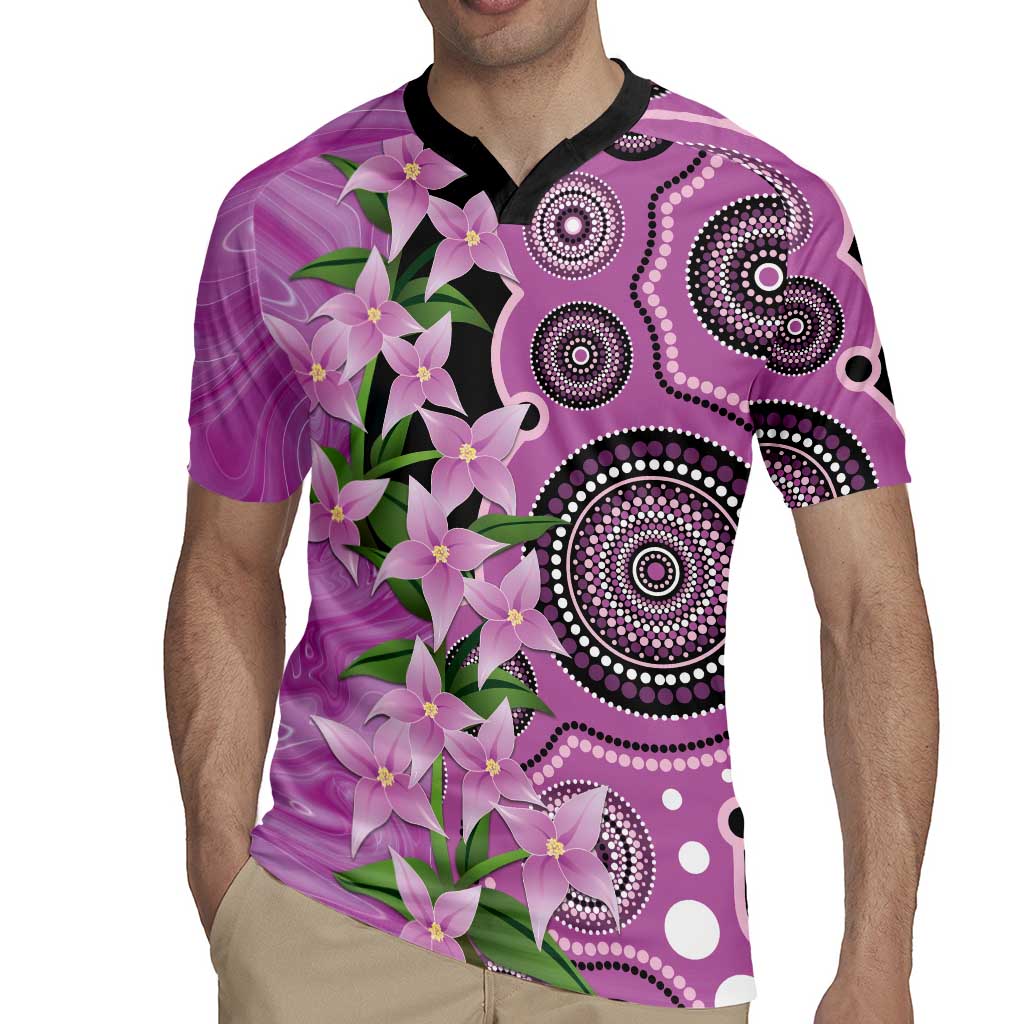 Australia Boronia Rugby Jersey Aussie Native Flowers Indigenous Art - Aussie Hoodie