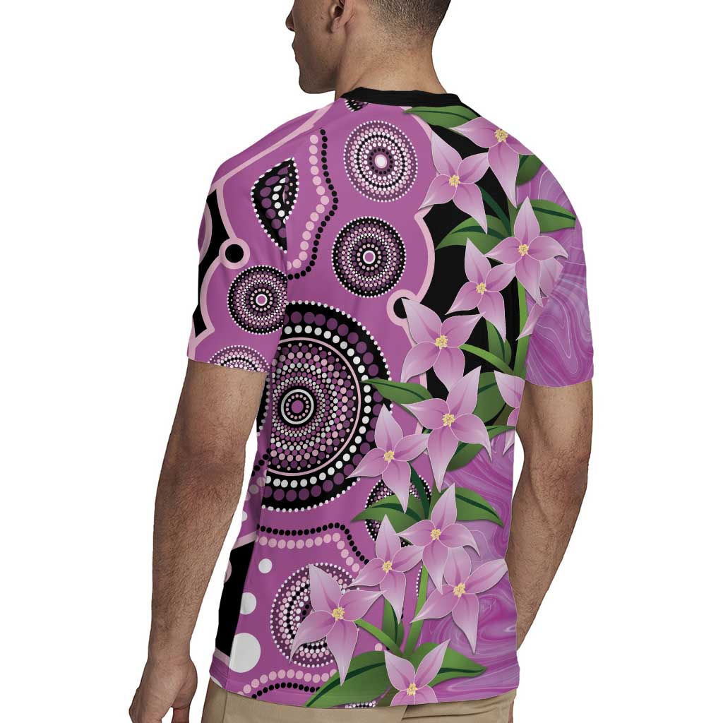 Australia Boronia Rugby Jersey Aussie Native Flowers Indigenous Art - Aussie Hoodie