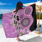 Australia Boronia Sarong Aussie Native Flowers Indigenous Art - Aussie Hoodie