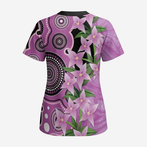 Australia Boronia Scrub Top Aussie Native Flowers Indigenous Art - Aussie Hoodie