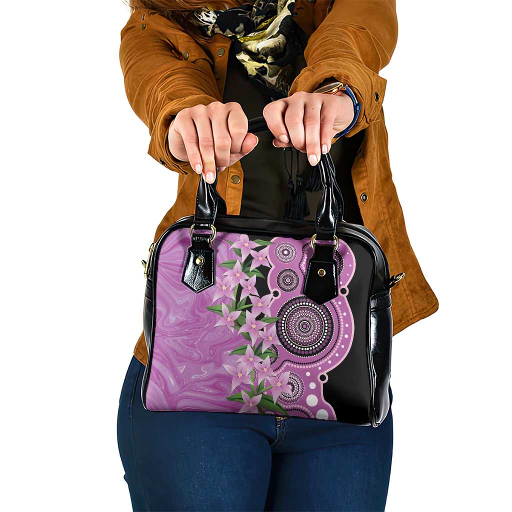 Australia Boronia Shoulder Handbag Aussie Native Flowers Indigenous Art - Aussie Hoodie