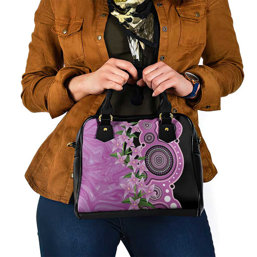 Australia Boronia Shoulder Handbag Aussie Native Flowers Indigenous Art - Aussie Hoodie