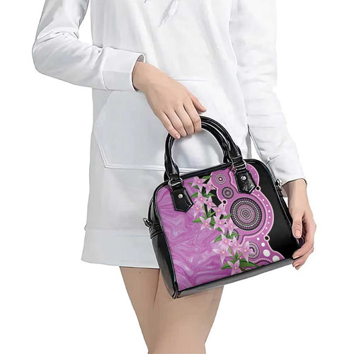 Australia Boronia Shoulder Handbag Aussie Native Flowers Indigenous Art - Aussie Hoodie