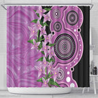 Australia Boronia Shower Curtain Aussie Native Flowers Indigenous Art - Aussie Hoodie
