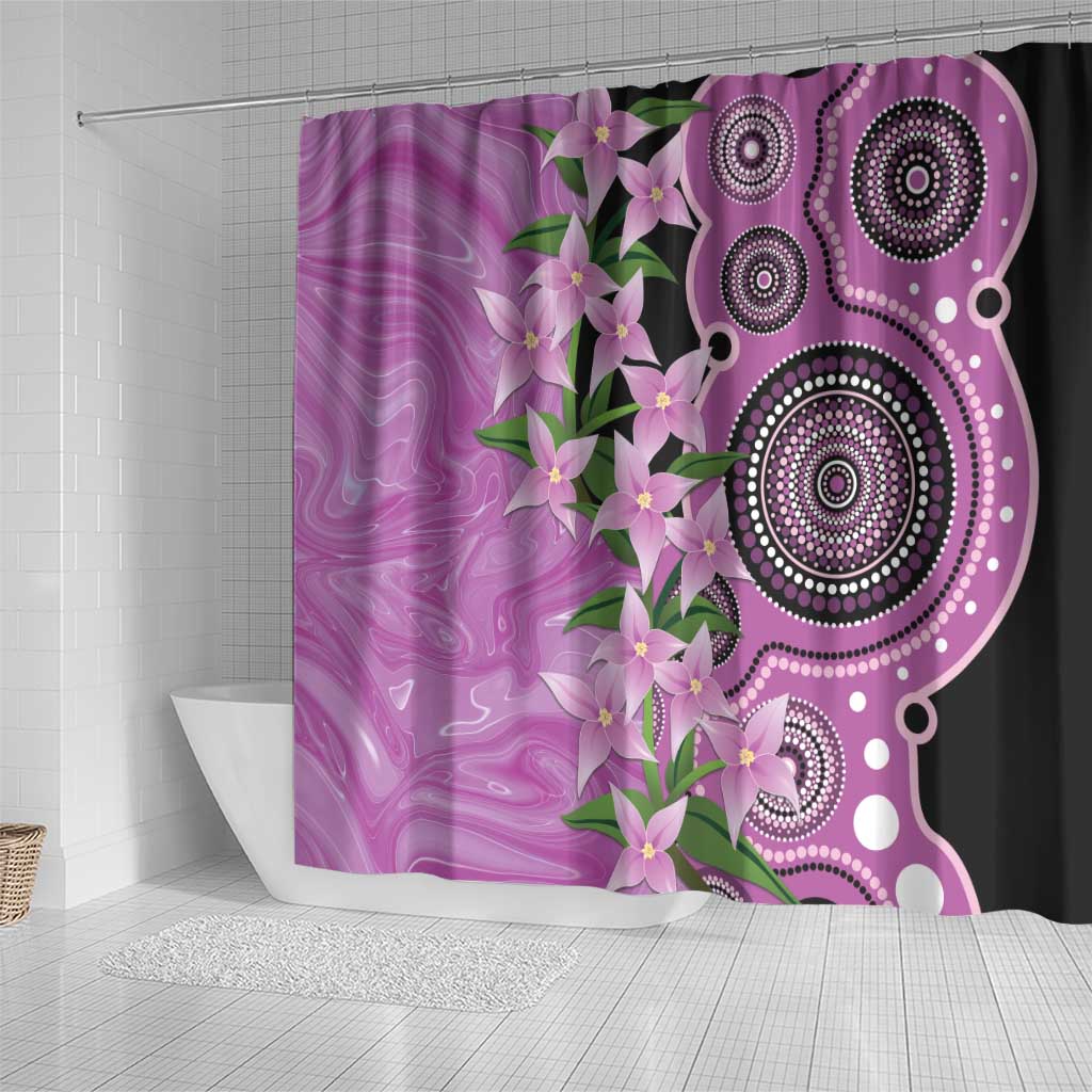 Australia Boronia Shower Curtain Aussie Native Flowers Indigenous Art - Aussie Hoodie