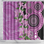 Australia Boronia Shower Curtain Aussie Native Flowers Indigenous Art - Aussie Hoodie