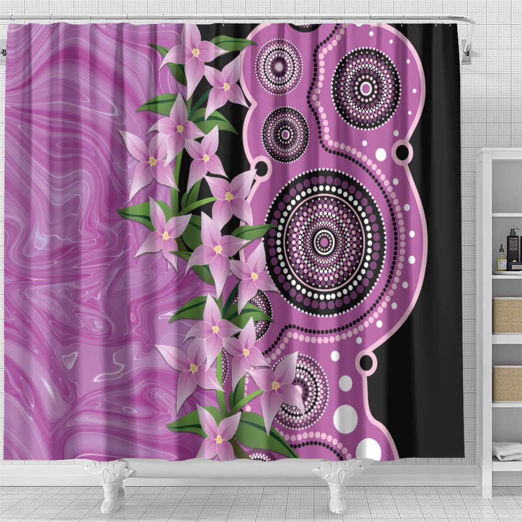 Australia Boronia Shower Curtain Aussie Native Flowers Indigenous Art - Aussie Hoodie