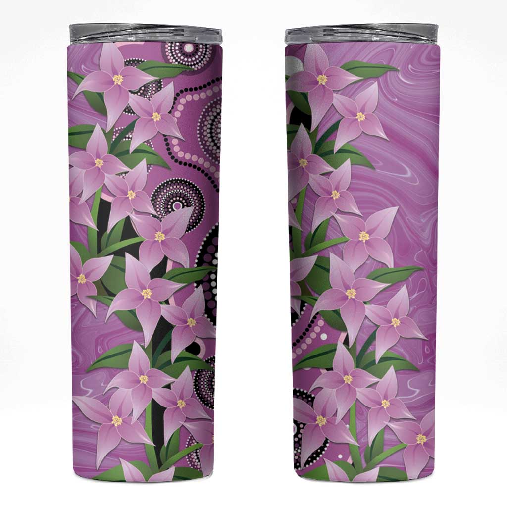 Australia Boronia Skinny Tumbler Aussie Native Flowers Indigenous Art - Aussie Hoodie