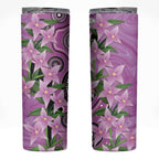 Australia Boronia Skinny Tumbler Aussie Native Flowers Indigenous Art - Aussie Hoodie