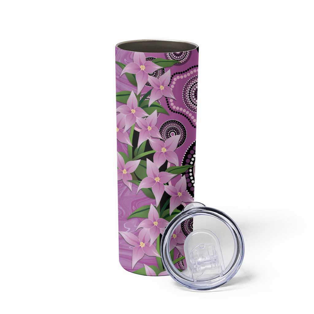 Australia Boronia Skinny Tumbler Aussie Native Flowers Indigenous Art - Aussie Hoodie