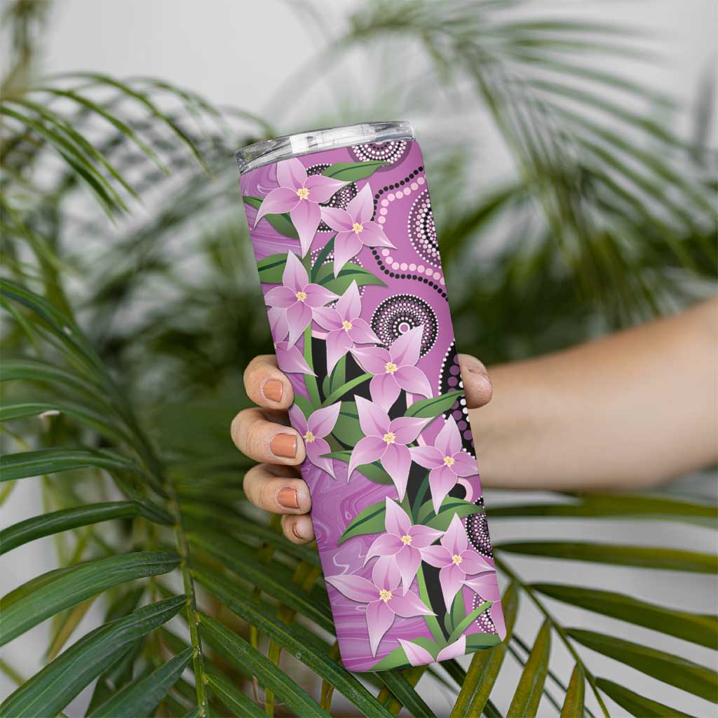 Australia Boronia Skinny Tumbler Aussie Native Flowers Indigenous Art - Aussie Hoodie