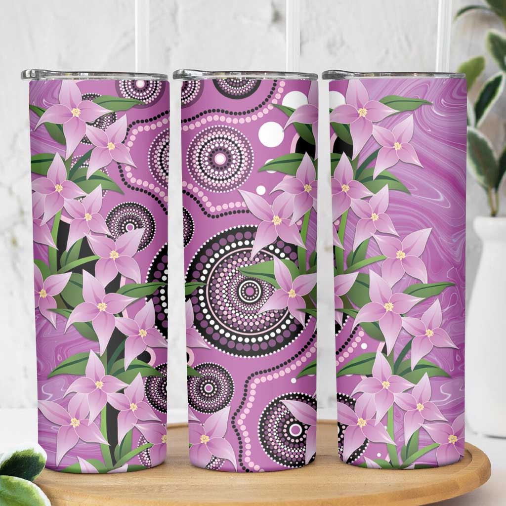 Australia Boronia Skinny Tumbler Aussie Native Flowers Indigenous Art - Aussie Hoodie