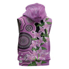Australia Boronia Sleeveless Zip Hoodie Aussie Native Flowers Indigenous Art LT14