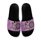 Australia Boronia Slide Sandals Aussie Native Flowers Indigenous Art - Aussie Hoodie