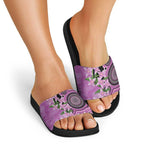Australia Boronia Slide Sandals Aussie Native Flowers Indigenous Art - Aussie Hoodie