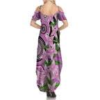 Australia Boronia Summer Maxi Dress Aussie Native Flowers Indigenous Art - Aussie Hoodie