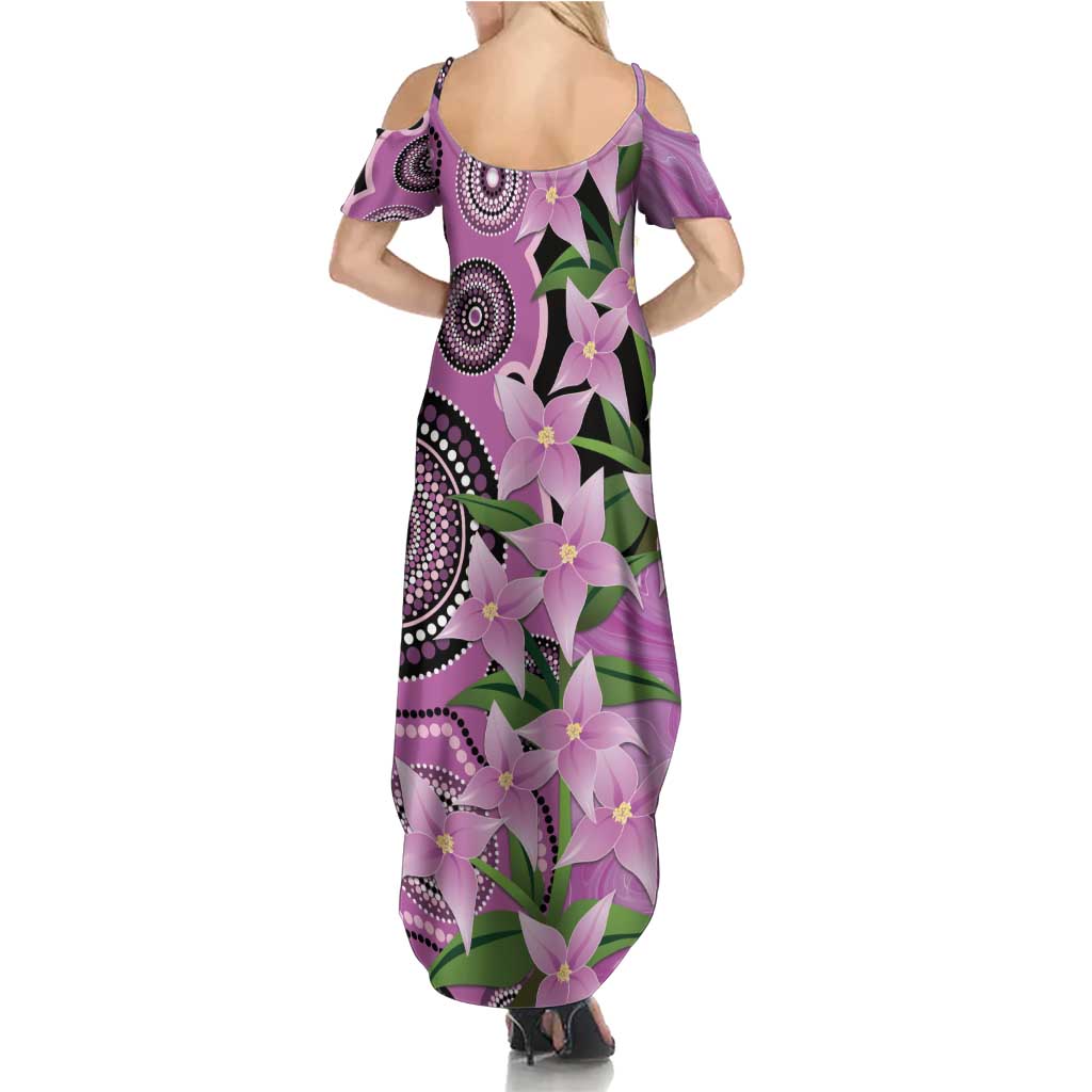 Australia Boronia Summer Maxi Dress Aussie Native Flowers Indigenous Art - Aussie Hoodie
