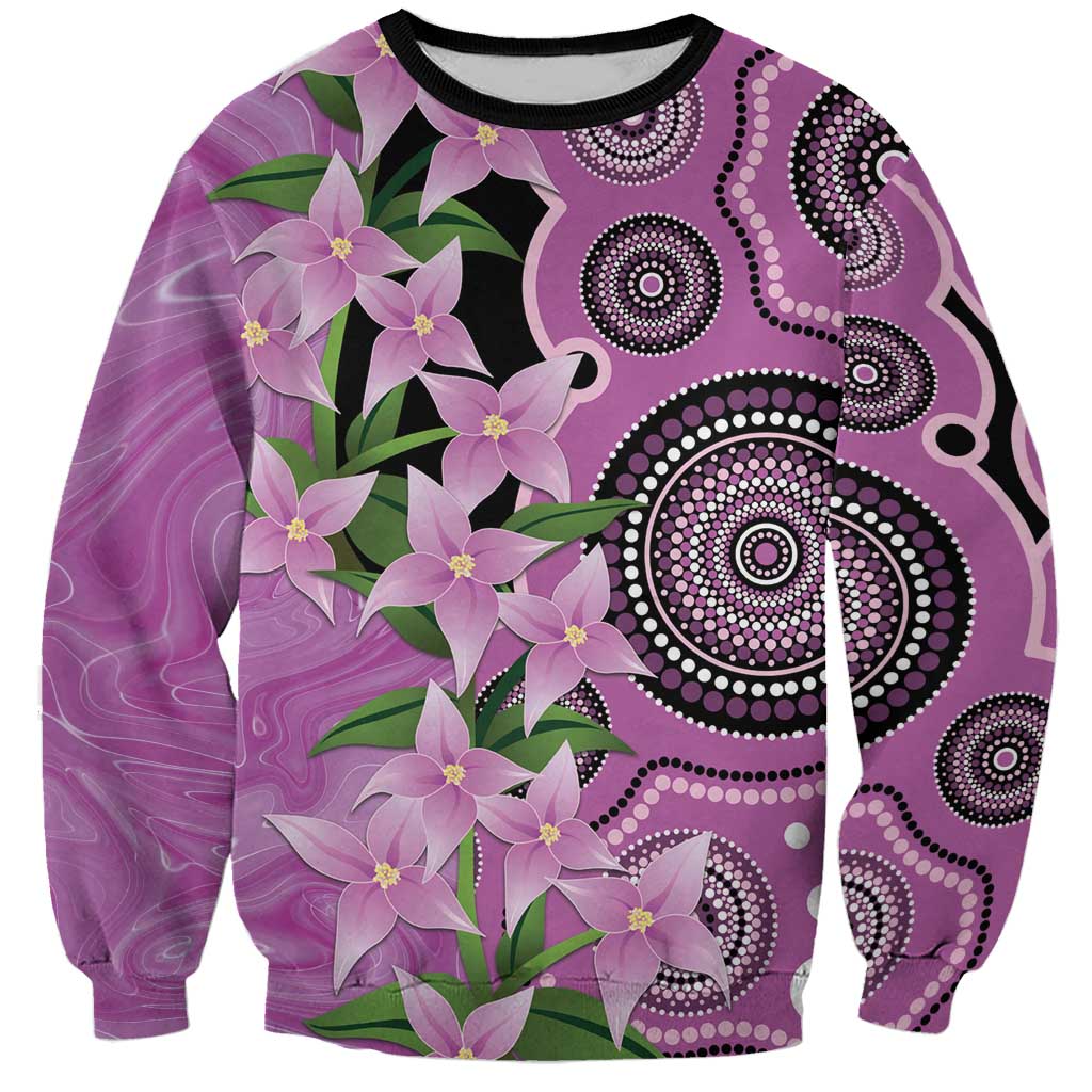 Australia Boronia Sweatshirt Aussie Native Flowers Indigenous Art - Aussie Hoodie