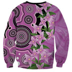 Australia Boronia Sweatshirt Aussie Native Flowers Indigenous Art - Aussie Hoodie