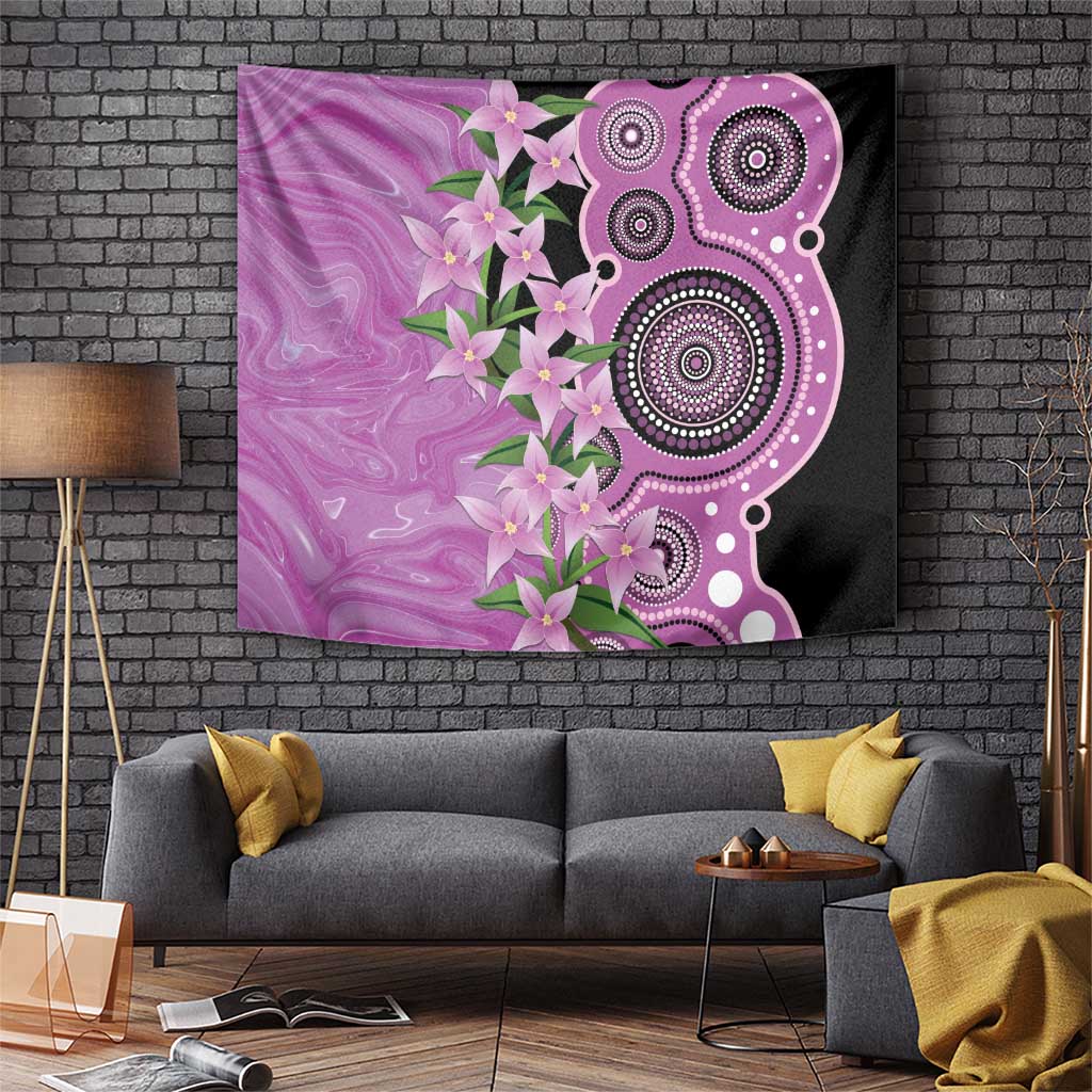 Australia Boronia Tapestry Aussie Native Flowers Indigenous Art - Aussie Hoodie