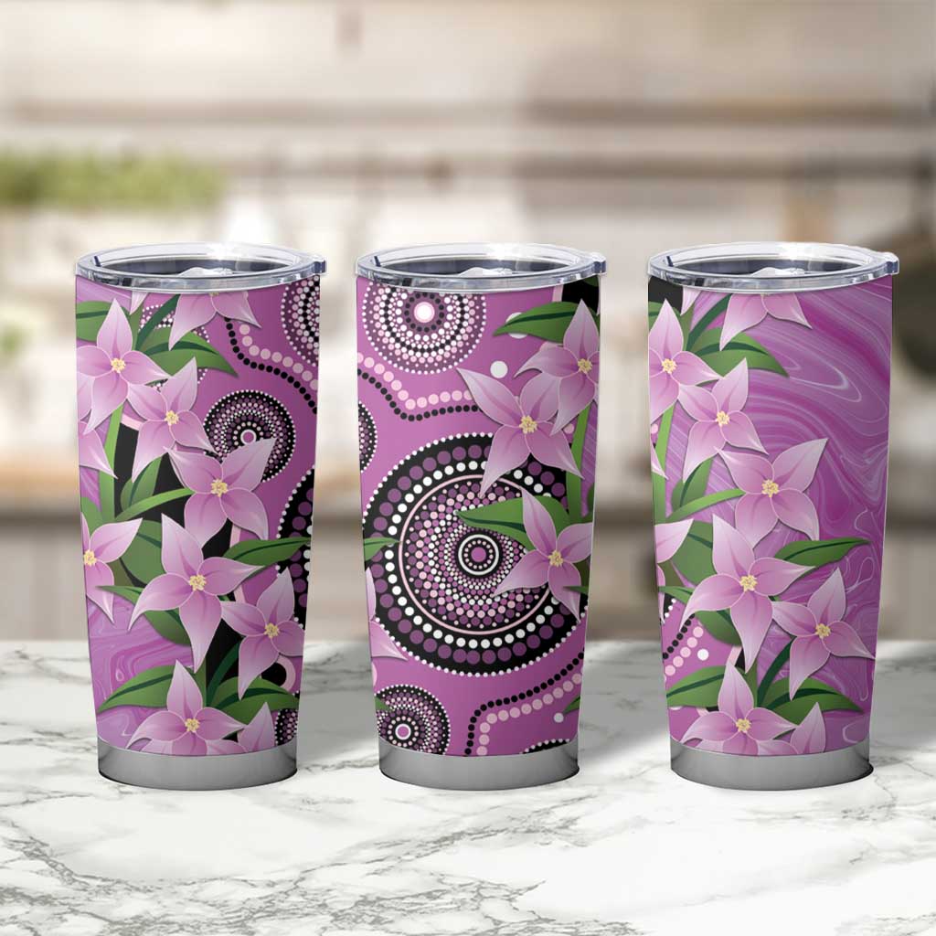 Australia Boronia Tumbler Cup Aussie Native Flowers Indigenous Art - Aussie Hoodie