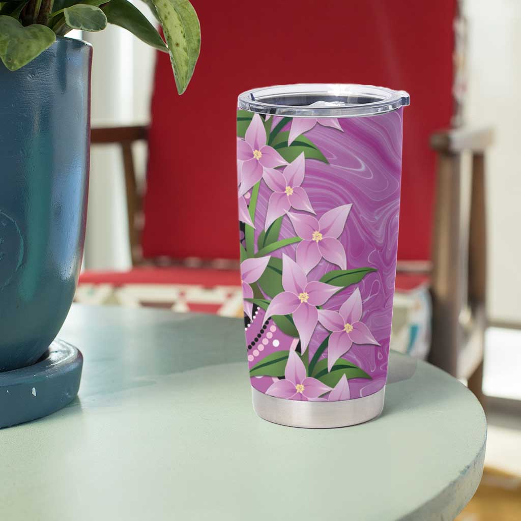 Australia Boronia Tumbler Cup Aussie Native Flowers Indigenous Art - Aussie Hoodie