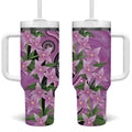 Australia Boronia Tumbler With Handle Aussie Native Flowers Indigenous Art - Aussie Hoodie