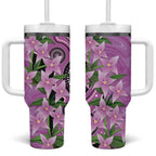Australia Boronia Tumbler With Handle Aussie Native Flowers Indigenous Art - Aussie Hoodie