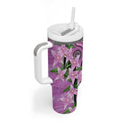 Australia Boronia Tumbler With Handle Aussie Native Flowers Indigenous Art - Aussie Hoodie
