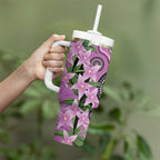 Australia Boronia Tumbler With Handle Aussie Native Flowers Indigenous Art - Aussie Hoodie