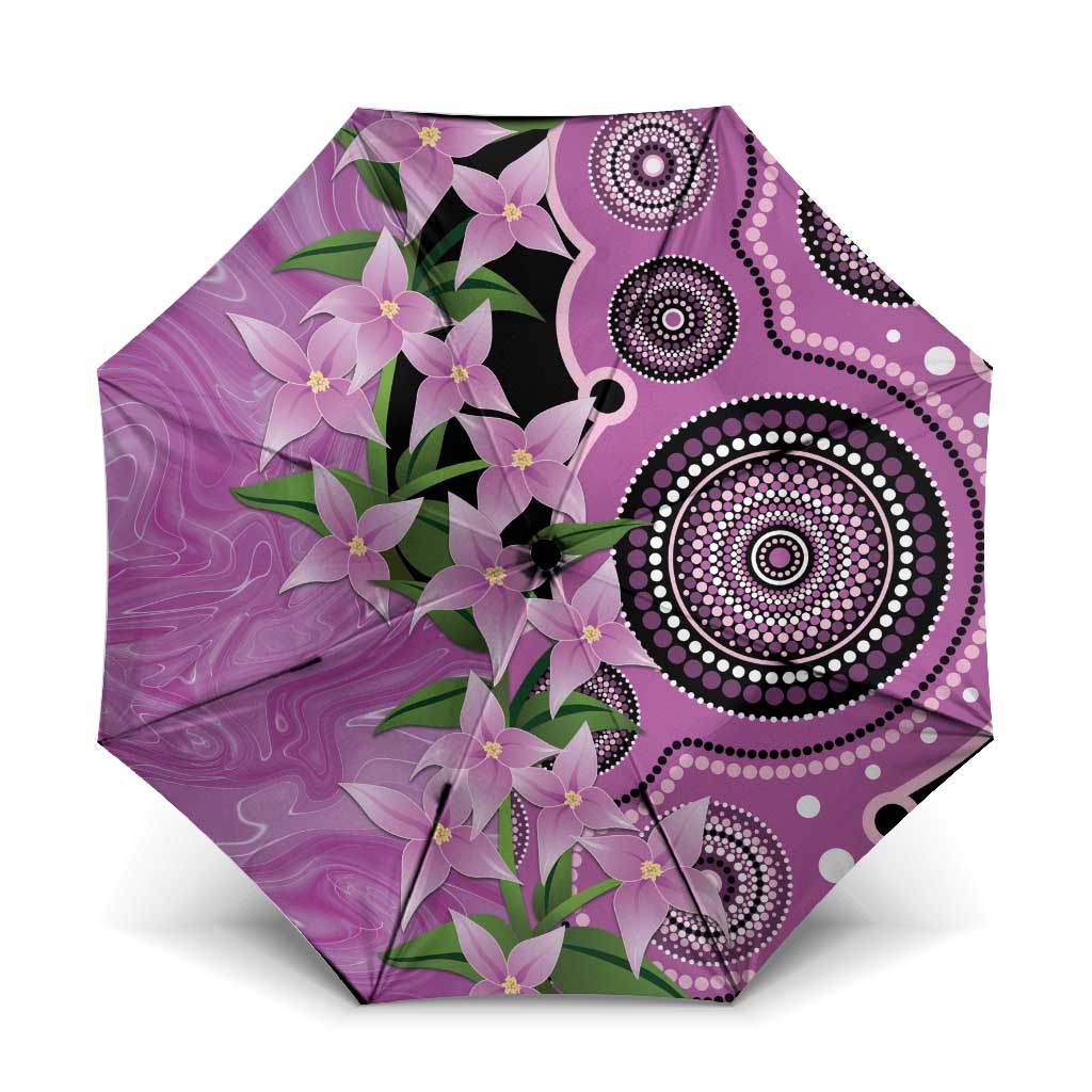 Australia Boronia Umbrella Aussie Native Flowers Indigenous Art - Aussie Hoodie