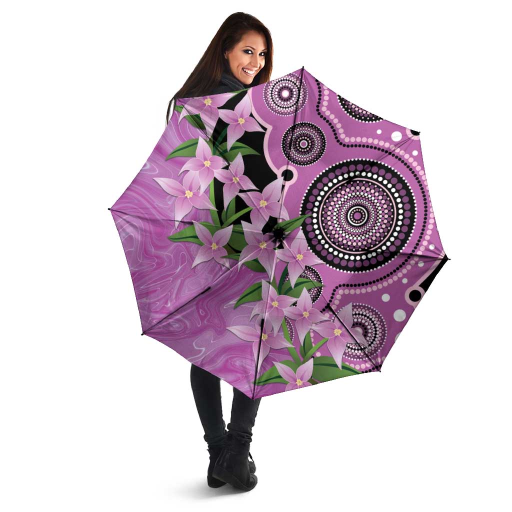 Australia Boronia Umbrella Aussie Native Flowers Indigenous Art - Aussie Hoodie