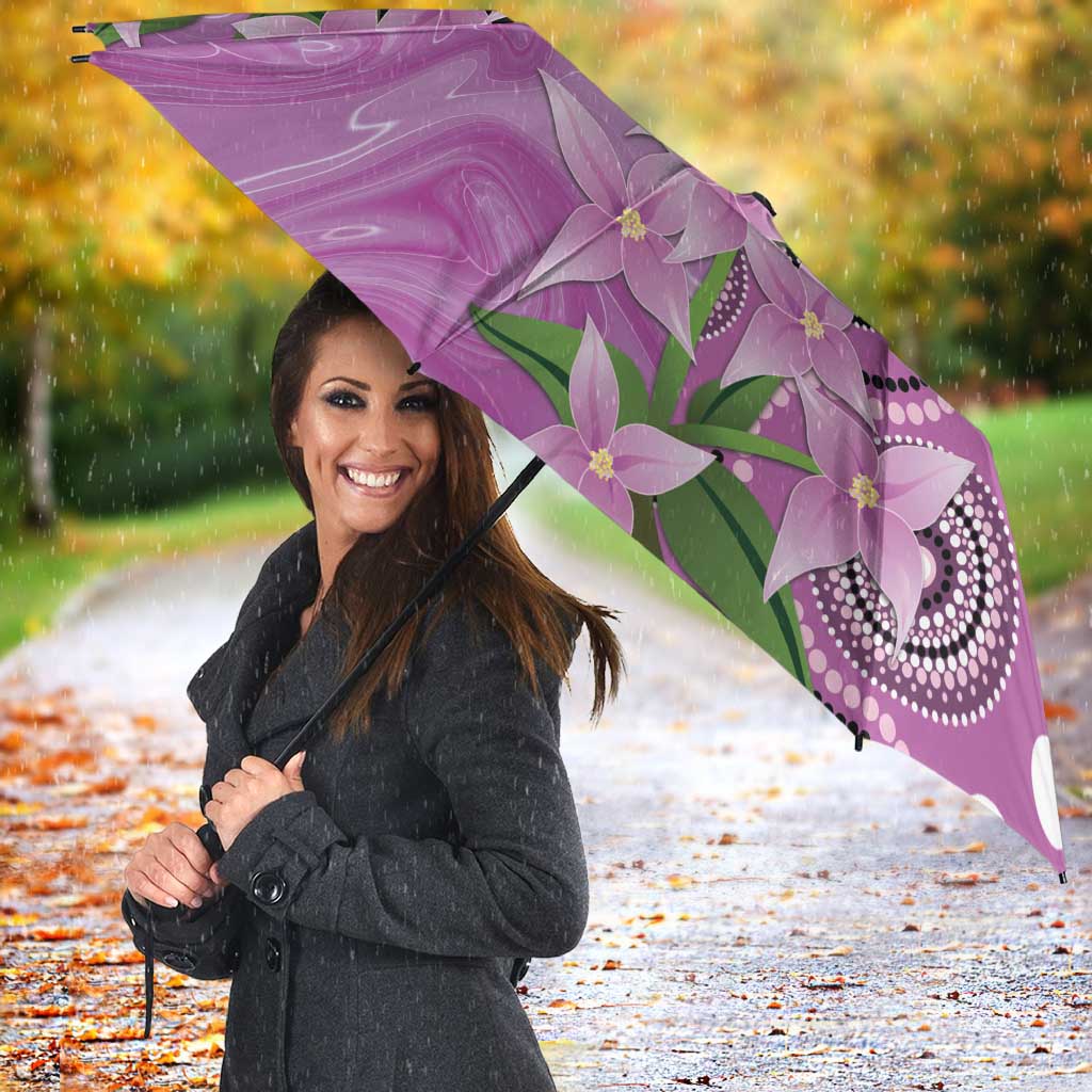 Australia Boronia Umbrella Aussie Native Flowers Indigenous Art - Aussie Hoodie