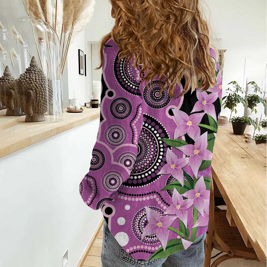 Australia Boronia Women Casual Shirt Aussie Native Flowers Indigenous Art - Aussie Hoodie