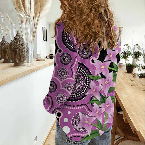 Australia Boronia Women Casual Shirt Aussie Native Flowers Indigenous Art - Aussie Hoodie