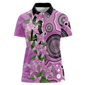 Australia Boronia Women Polo Shirt Aussie Native Flowers Indigenous Art - Aussie Hoodie