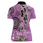 Australia Boronia Women Polo Shirt Aussie Native Flowers Indigenous Art - Aussie Hoodie