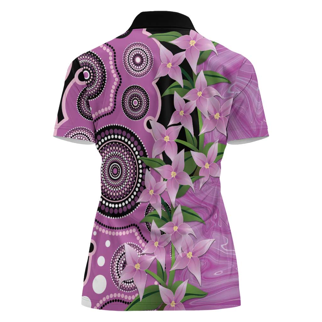 Australia Boronia Women Polo Shirt Aussie Native Flowers Indigenous Art - Aussie Hoodie