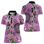 Australia Boronia Women Polo Shirt Aussie Native Flowers Indigenous Art - Aussie Hoodie