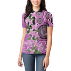 Australia Boronia Women Polo Shirt Aussie Native Flowers Indigenous Art - Aussie Hoodie