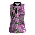 Australia Boronia Women Sleeveless Polo Shirt Aussie Native Flowers Indigenous Art - Aussie Hoodie
