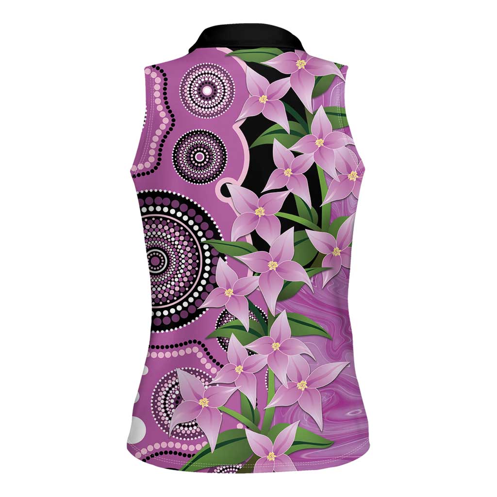 Australia Boronia Women Sleeveless Polo Shirt Aussie Native Flowers Indigenous Art - Aussie Hoodie