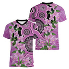 Australia Boronia Women V-Neck T-Shirt Aussie Native Flowers Indigenous Art - Aussie Hoodie