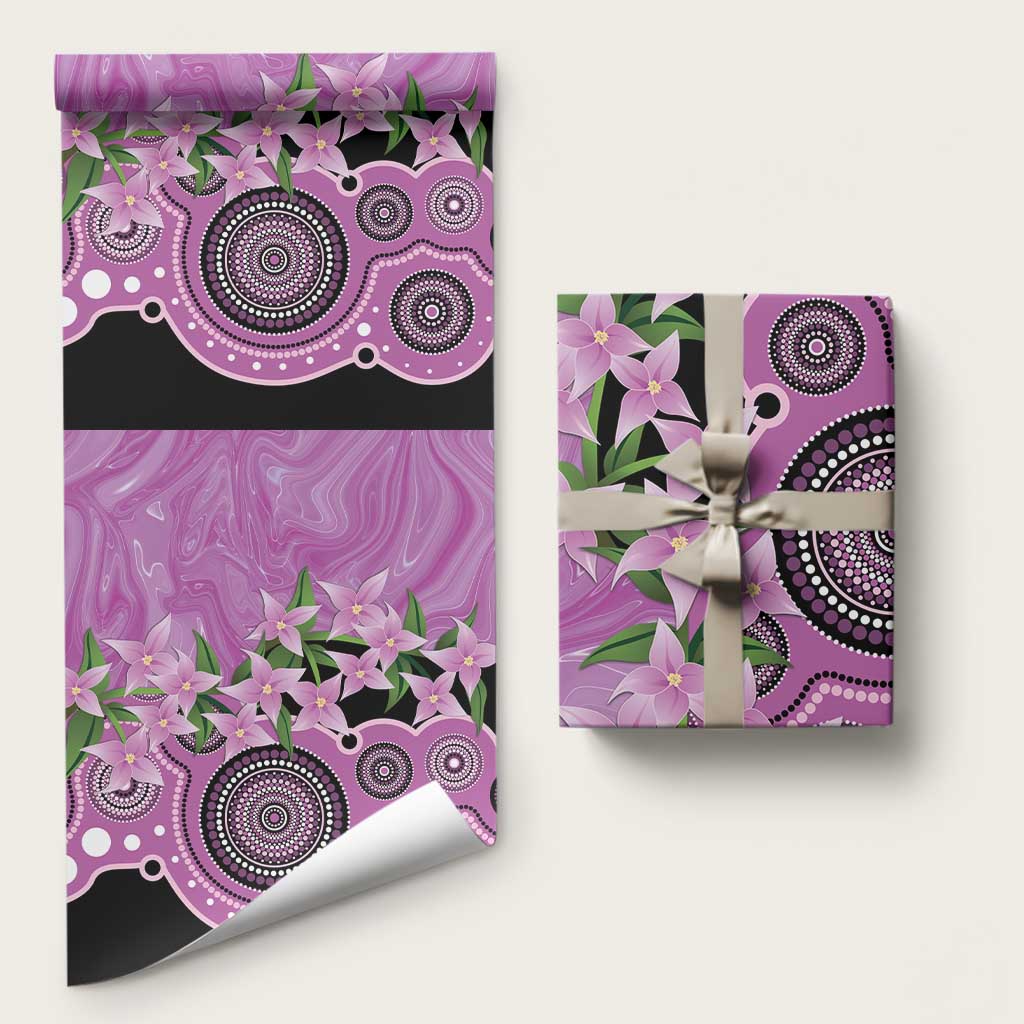Australia Boronia Wrapping Paper Aussie Native Flowers Indigenous Art - Aussie Hoodie