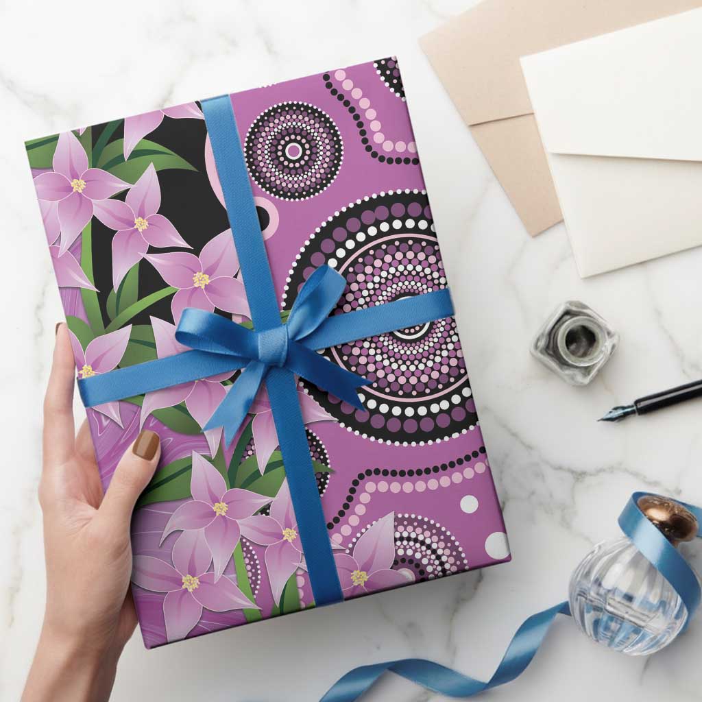 Australia Boronia Wrapping Paper Aussie Native Flowers Indigenous Art - Aussie Hoodie