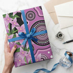 Australia Boronia Wrapping Paper Aussie Native Flowers Indigenous Art - Aussie Hoodie