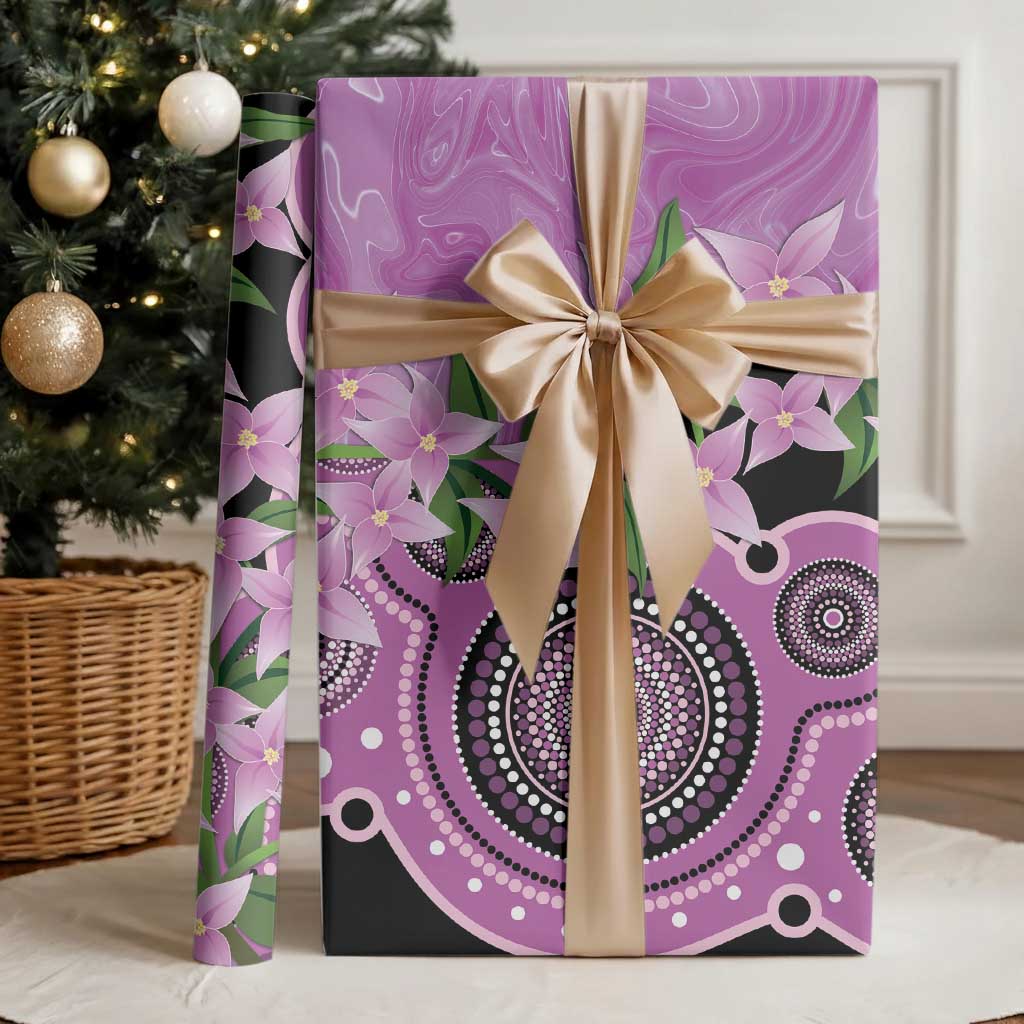Australia Boronia Wrapping Paper Aussie Native Flowers Indigenous Art - Aussie Hoodie