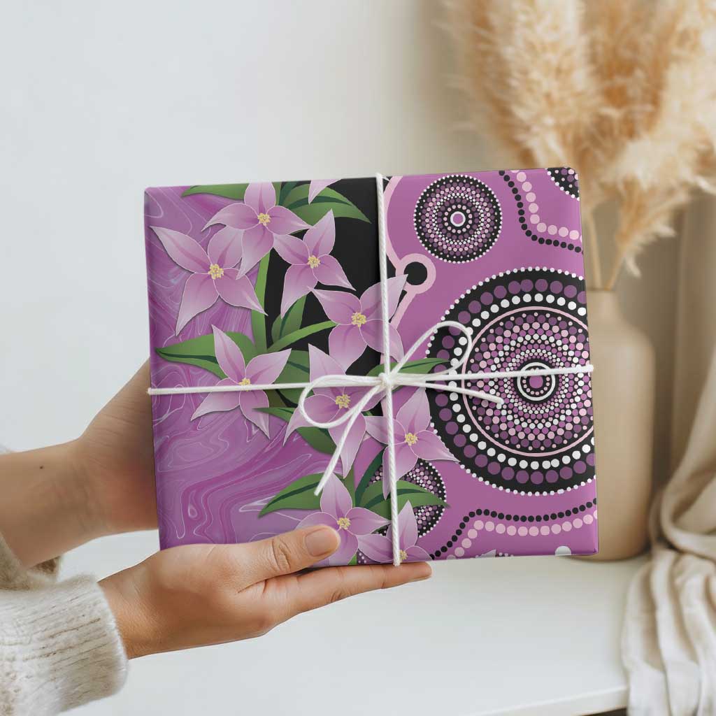 Australia Boronia Wrapping Paper Aussie Native Flowers Indigenous Art - Aussie Hoodie